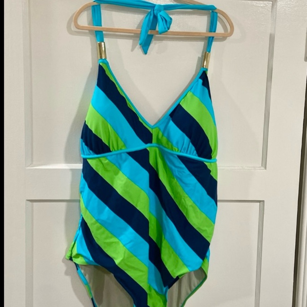 Gold Jeweled Halter Swimsuit